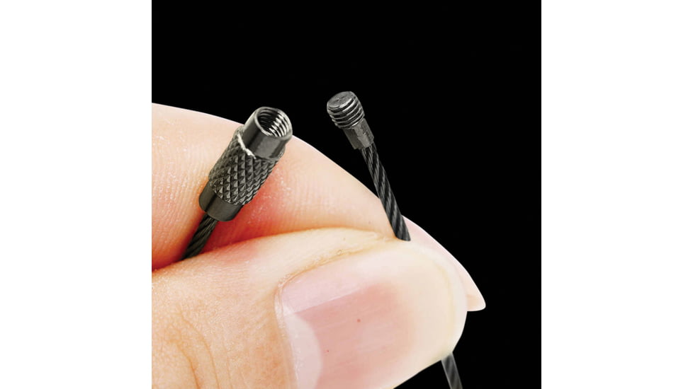 SILIPAC 2mm Black Uncoated Twist Lock Cable Ring, 6in Overall, 4 Pack, ASPHALT CABLE
