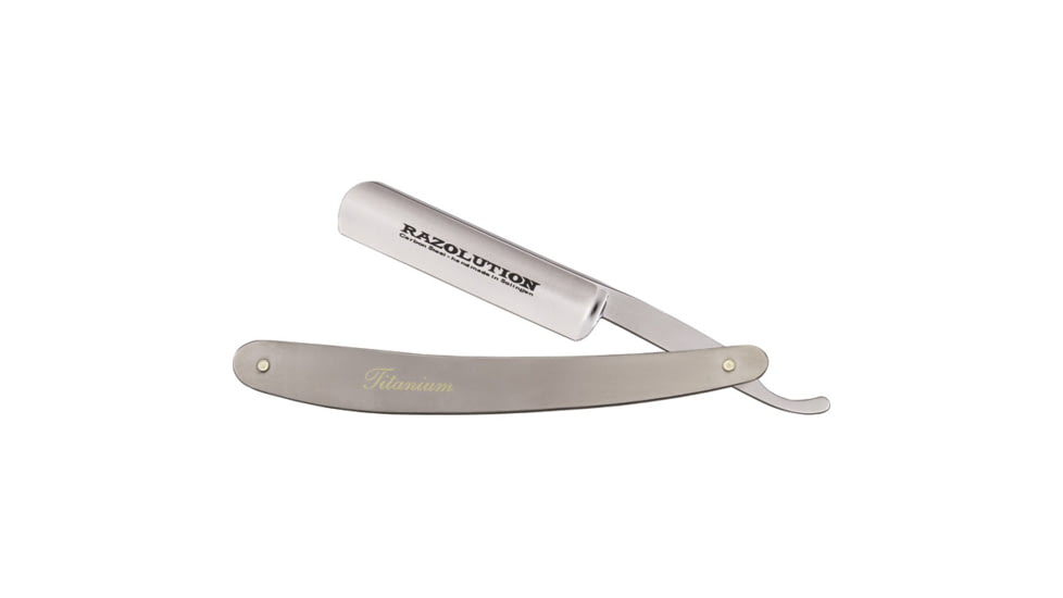 Simba Tec Razolution Straight Folding Knife,3in,Razor Blade,Titanium Handle SBT88251