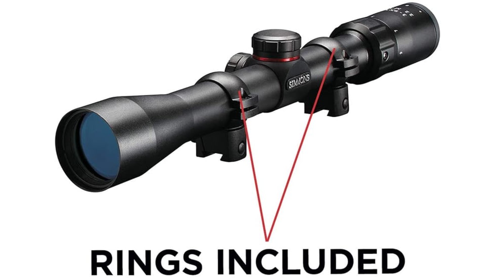 Simmons 22 MAG Rimfire Rifle Scope, 3-9x32mm, 1 inch Tube, Second Focal Plane, Truplex Reticle, Black w/ Rings, 511039, EDEMO8