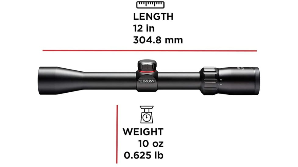 Simmons 22 MAG Rimfire Rifle Scope, 3-9x32mm, 1 inch Tube, Second Focal Plane, Truplex Reticle, Black w/ Rings, 511039, EDEMO8