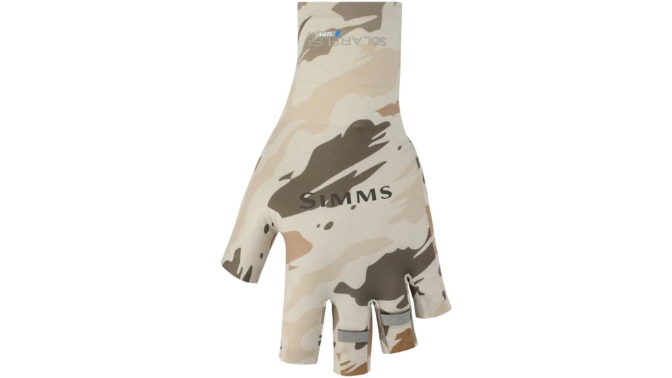 Simms Fishing Products Solarflex Half-Finger Sunglove, Sterling, Small, 13606-041-20
