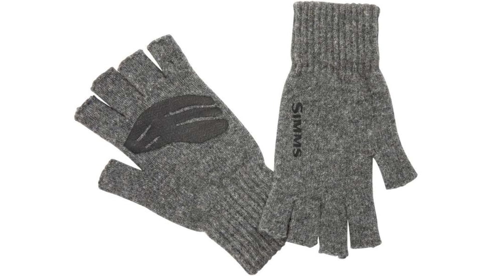 Simms Fishing Products Wool Half-Finger Glove, Steel, Small/Medium, 13234-030-2030