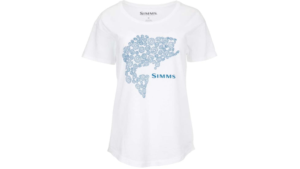Simms Fishing Products Floral Bass T-Shirt - Women's, White, Small, 13537-100-20