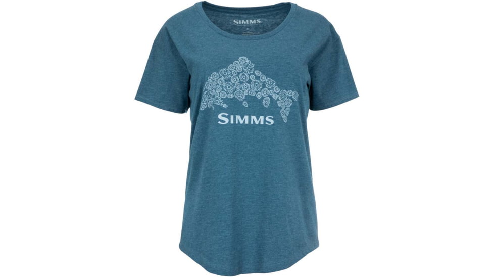 Simms Fishing Products Floral Trout T-Shirt - Women's, Grey Heather, Small, 13520-067-20