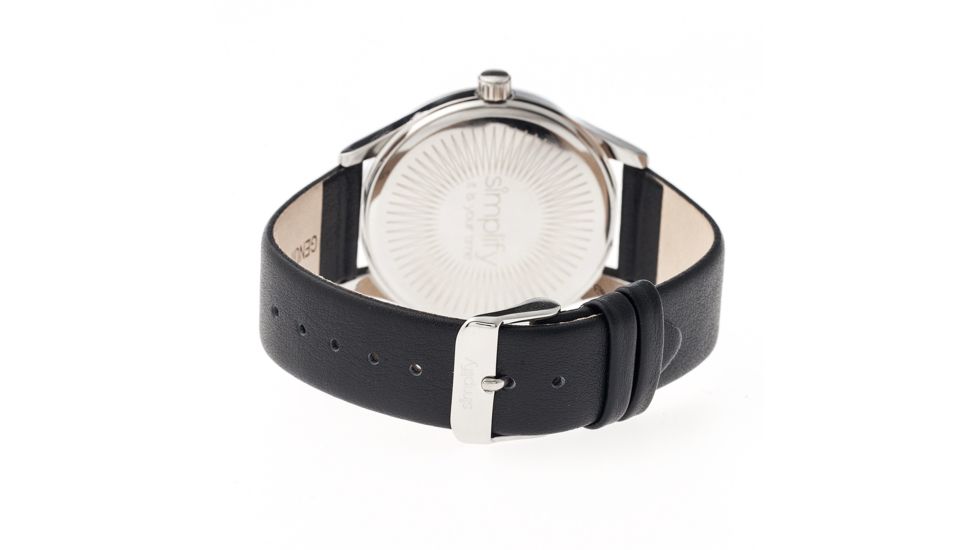 Simplify 2401 The 2400 Watch, Black Band, Silver Case, White Face SIM2401