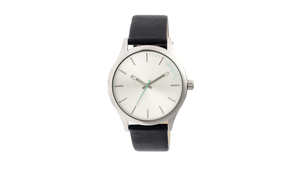 Simplify 2401 The 2400 Watch, Black Band, Silver Case, White Face SIM2401