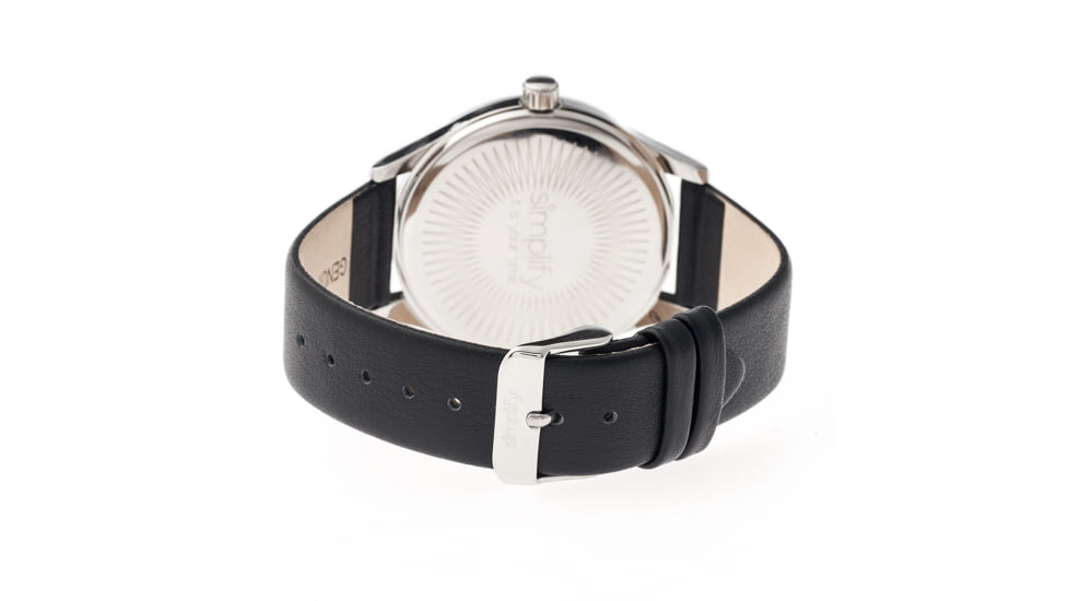 Simplify 2402 The 2400 Watch, Black Band, Silver Case, Black Face SIM2402