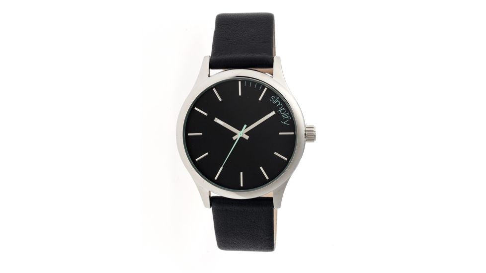 Simplify 2402 The 2400 Watch, Black Band, Silver Case, Black Face SIM2402