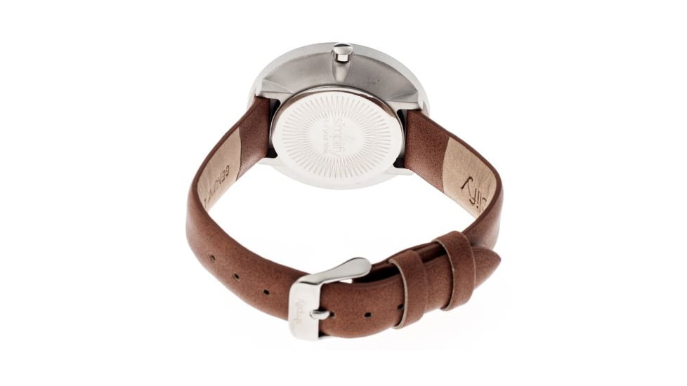 Simplify 2602 The 2600 Watch 40mm, Brown Leather Band, Silver Case, Blue face SIM2602