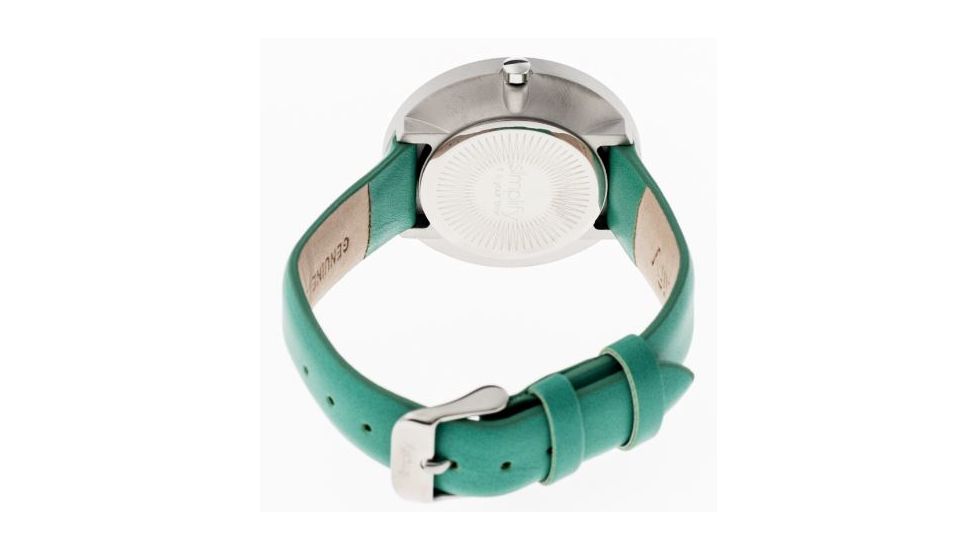 Simplify 2605 The 2600 Watch 40mm, Green Leather Band, Silver Case, Black Face SIM2605
