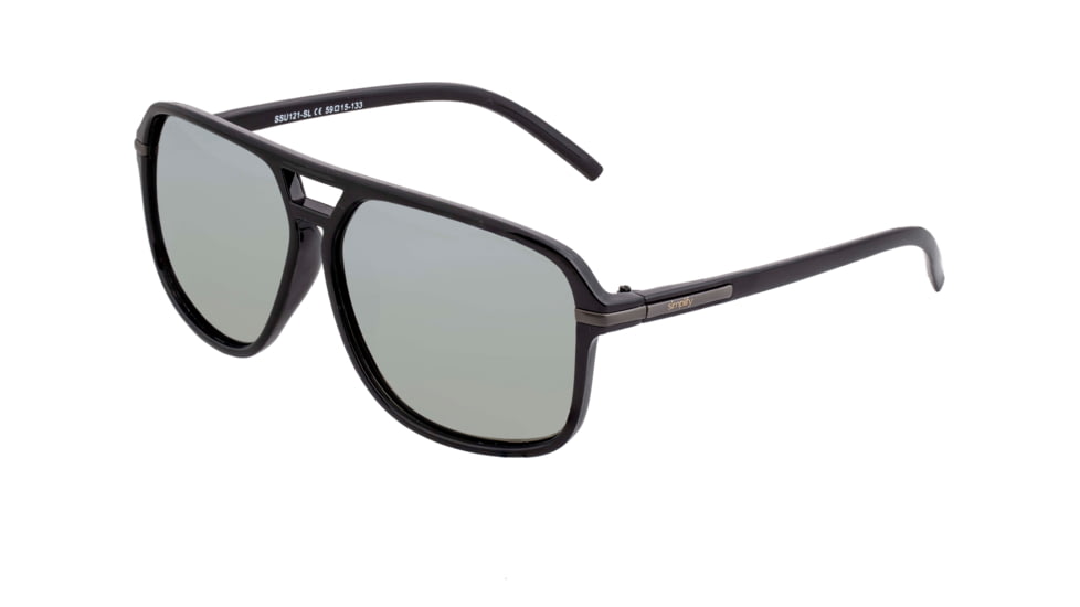 Simplify Reed Polarized Sunglasses - Unisex, Black/Silver, One Size, SSU121-SL