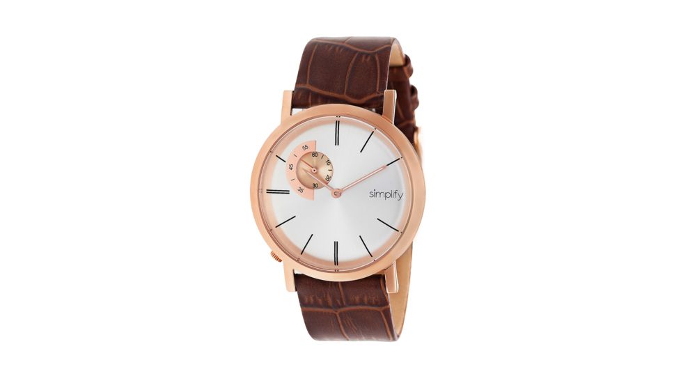 Simplify The 3100 Leather Strap Watch, Rose Gold/Silver, Standard SIM3106
