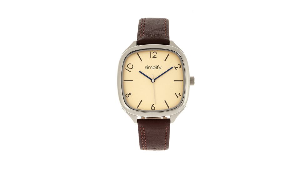 Simplify The 3500 Leather Strap Watch, Brown/Gold, Standard SIM3506