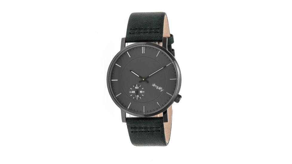 Simplify The 3600 Leather Strap Watch, Forest Green/Charcoal, Standard SIM3606