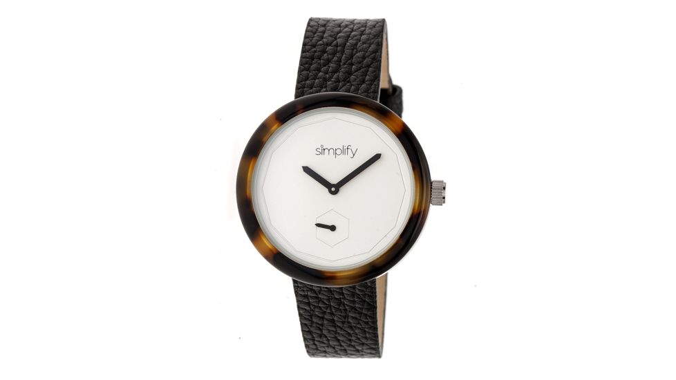 Simplify The 3700 Leather Strap Watch, Brown/Black/Silver, Standard SIM3702