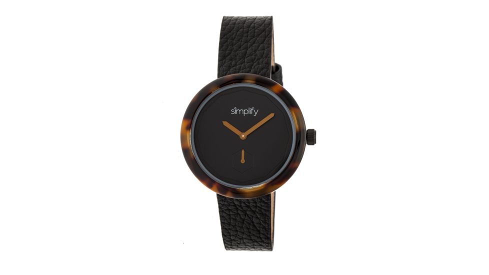 Simplify The 3700 Leather Strap Watch, Dark Brown/Black, Standard SIM3703