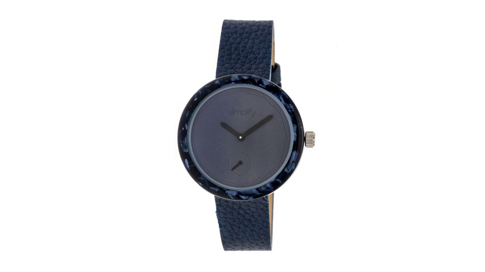 Simplify The 3700 Leather Strap Watch, Light Blue/Navy, Standard SIM3705