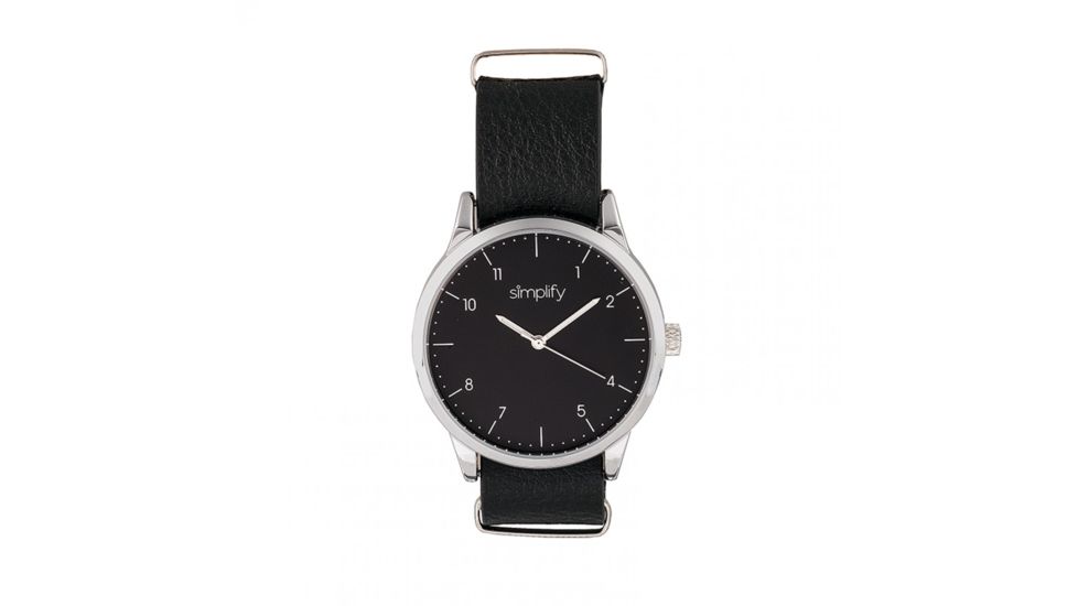 Simplify The 5600 Leather-Band Watch, Black, SIM5602