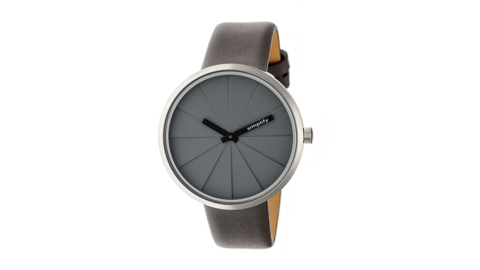 Simplify The 4000 Leather-Band Watch, Grey, Standard SIM4004