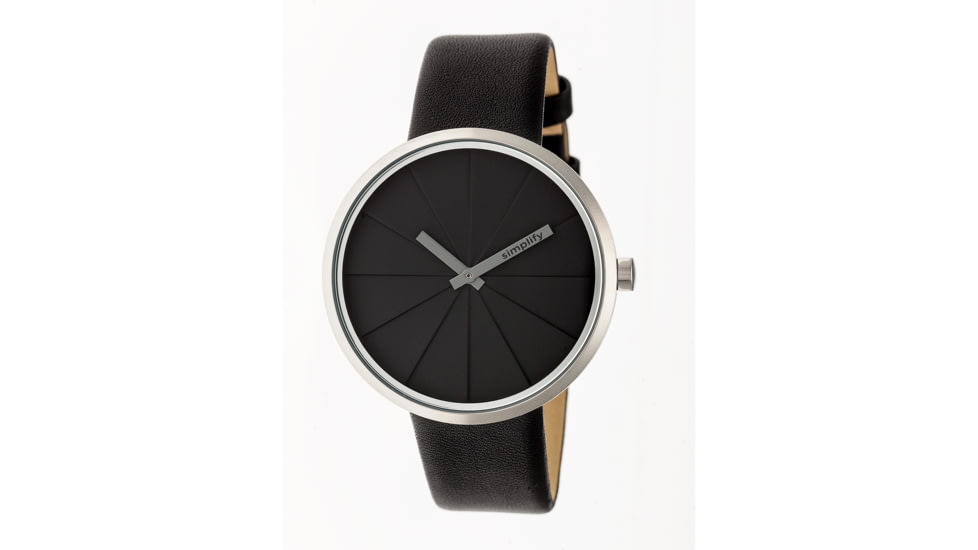 Simplify The 4000 Leather-Band Watch, Black, Standard SIM4007