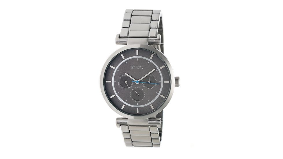 Simplify The 4800 Bracelet Watch w/Day/Date, Silver/Grey, Standard SIM4803