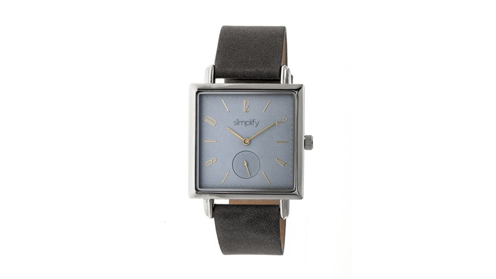 Simplify The 5000 Leather-Band Watch, Grey/Charcoal SIM5006