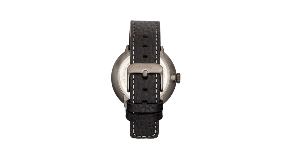 Simplify The 7100 Leather-Band Watch w/Date, Black/Black/Gunmetal, One Size, SIM7105