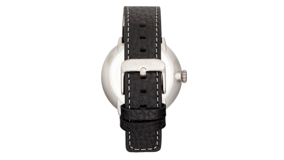 Simplify The 7100 Leather-Band Watch w/Date, Black/Black/Silver, One Size, SIM7103