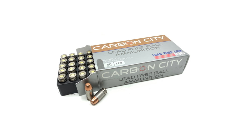 SinterFire Carbon City 9mm Luger 100 Grain Lead-Free Ball Steel Cased Centerfire Pistol Ammo, 50 Rounds, AX9100LFB