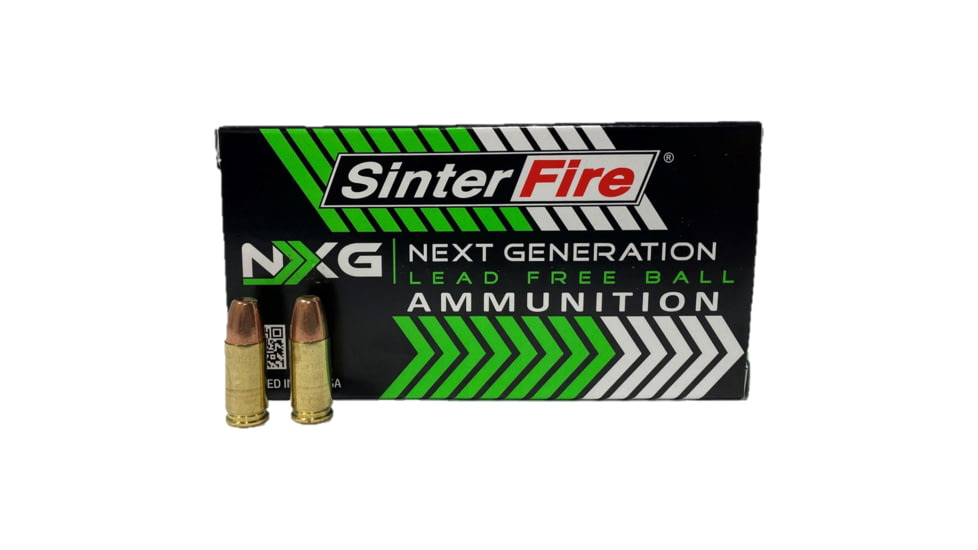 SinterFire NXG 9mm Luger 100 Grain Lead-Free Ball Brass Cased Centerfire Pistol Ammo, 250 Rounds, SF9100NXG(250)LF