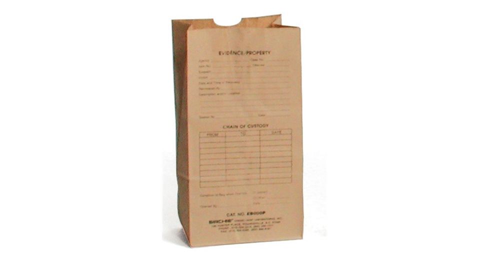 Sirchie - Kraft Evidence Bags, Printed, 5" x 3.125" x 9.875", 100/pack