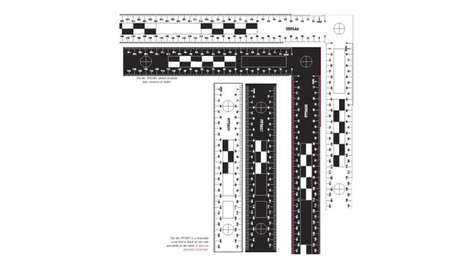 Sirchie - Macrography Photography Evidence Scale 300mm x 150mm, reversible &amp; Macrography Photography Evidence Scale 150mm, reversible