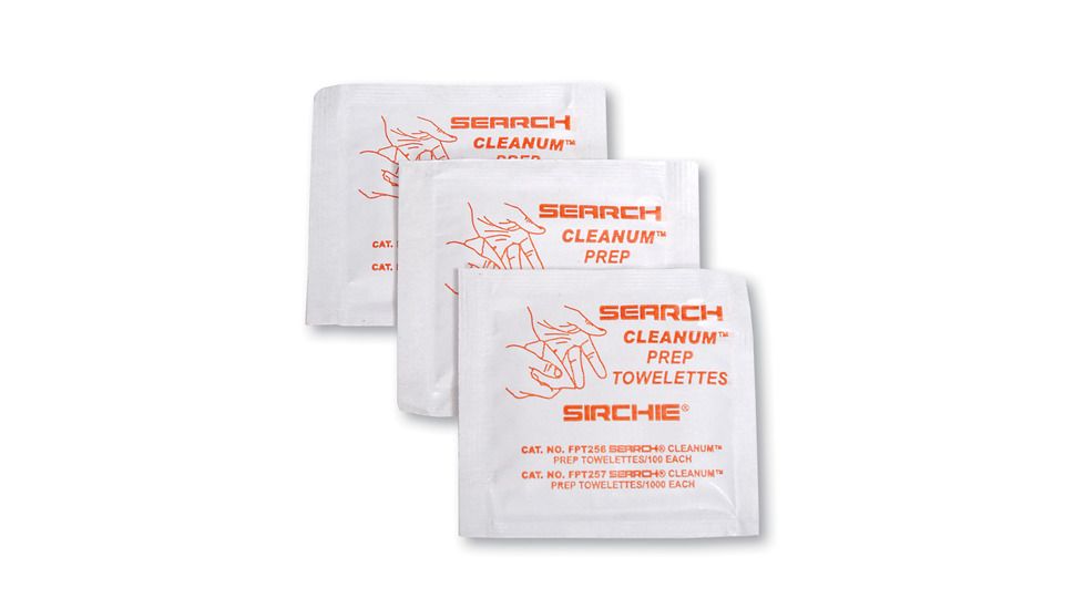 Sirchie - SEARCH Cleanumâ„¢ Prep Towelettes, 100 ea.