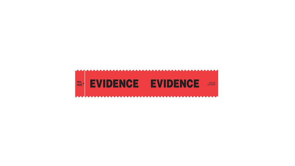 Sirchie - SIRCHMARKâ„¢ Evidence Integrity Strips Red w/ Black "Evidence" 1-3/8" x 7"  100/box