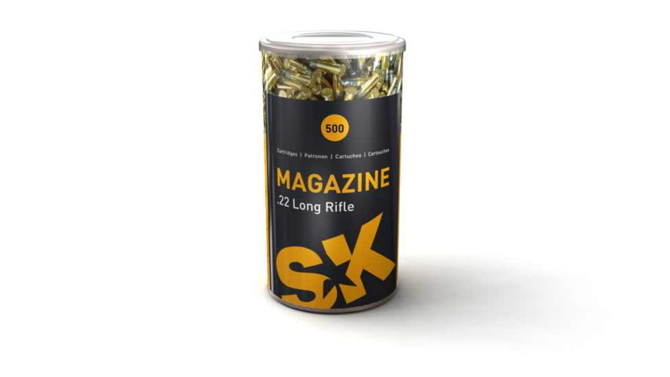 SK Magazine .22 Long Rifle 40 grain Lead Round Nose Brass Cased Rimfire Ammo, 500 Rounds, 420121