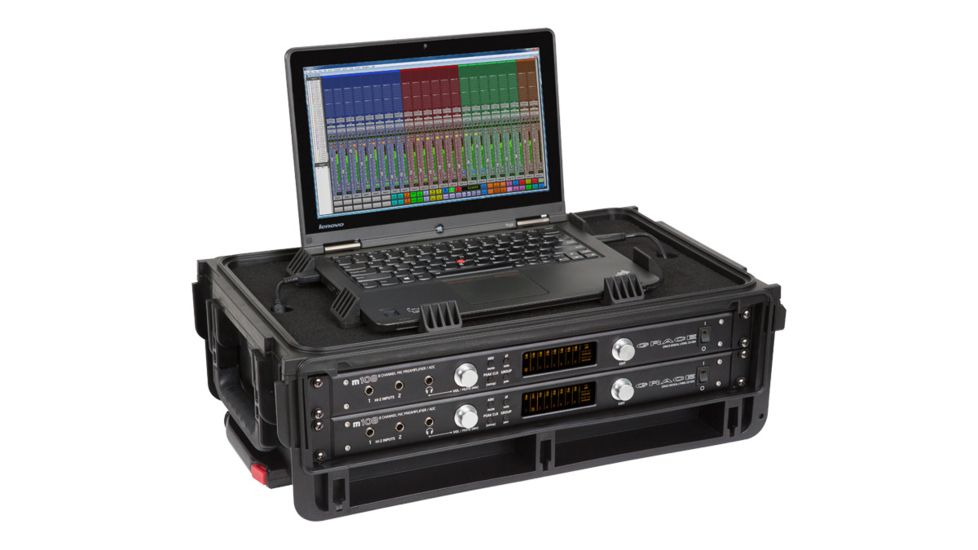 SKB Cases Injection Molded Laptop/2U Studio Flyer Rack Case w/Wheels and Pull handle, Black 1SKB-iSF2U