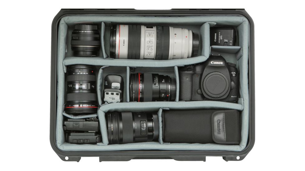 SKB Cases iSeries Case w/Think Tank Designed Photo Dividers and Lid Organizer, Black, 17.5in x 12in x 3.5in 3i-1813-5DL