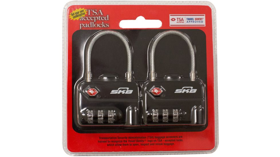 SKB Cases TSA Cable Combination Padlock,Black,5x5x1in 1SKB-PDL-C
