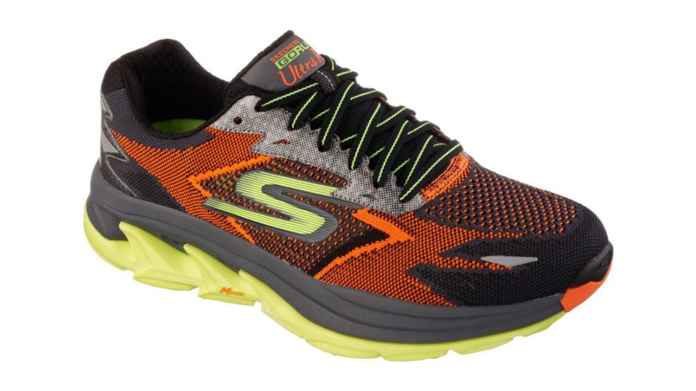 Skechers GoRun Ultra R Road Running Shoe - Men's-Orange/Lime-Medium-11 US