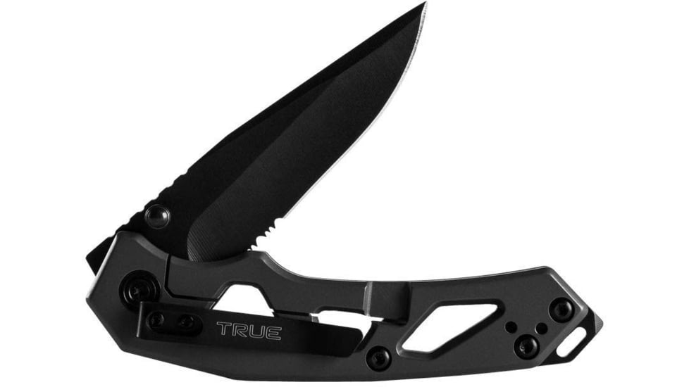 SKEETER HAWK Drop Point and Glass Breaker Tactical EDC Knife, Black, TRU-FMK-0004