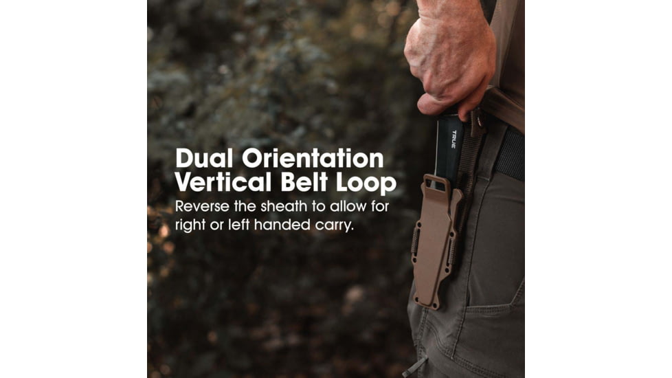 SKEETER HAWK Drop Point Blade EDC Essential Fixed Blade Knife, Black/Brown, TRU-FXK-0001