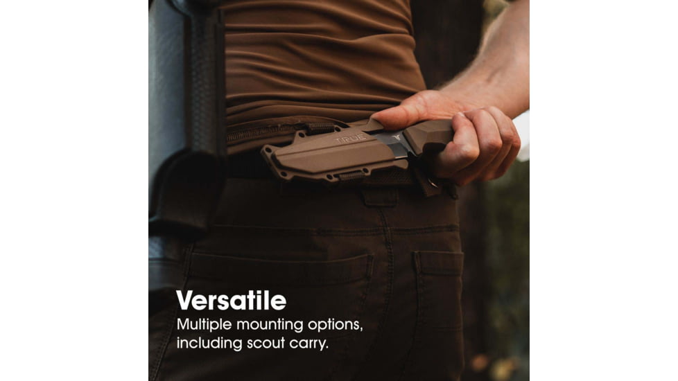 SKEETER HAWK Drop Point Blade EDC Essential Fixed Blade Knife, Black/Brown, TRU-FXK-0001