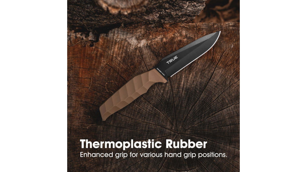 SKEETER HAWK Drop Point Blade EDC Essential Fixed Blade Knife, Black/Brown, TRU-FXK-0001