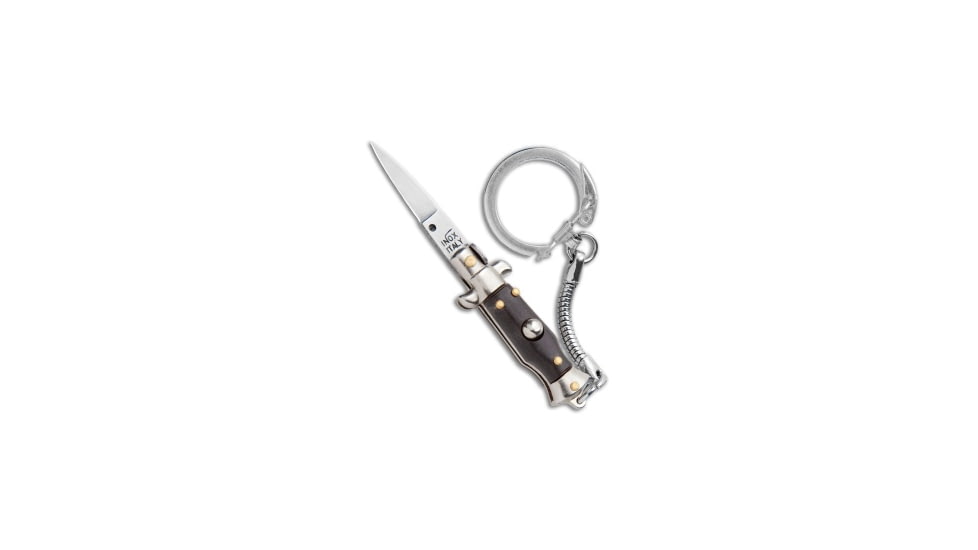 Skm SKM 2.75" Keychain Stiletto Automatic Knife Brown 1.2" Satin Flat, adult, BHQ-104253