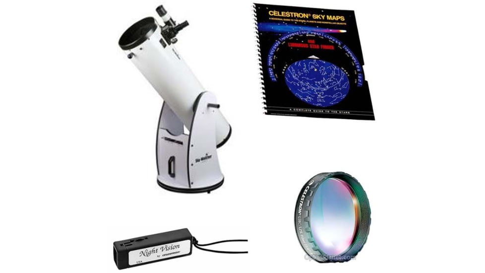 Sky Watcher 10in. Classic 250P Dobsonian Telescope S11620 w/Sky Map, Night Vision Flashlight, and 1.25in UHC/LPR Filter