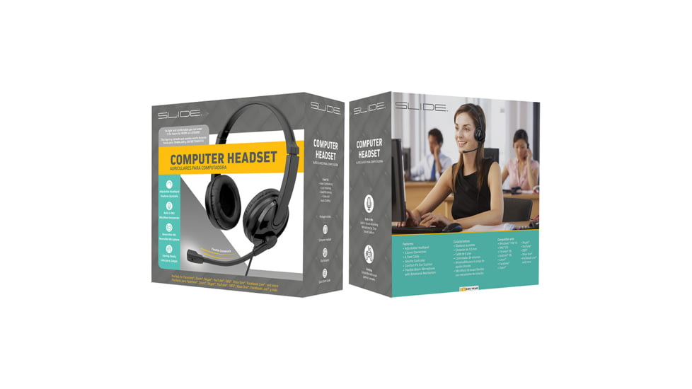 Slide Innovations 107 Headset And Mic Wired, Black, SLI-SCH107BK