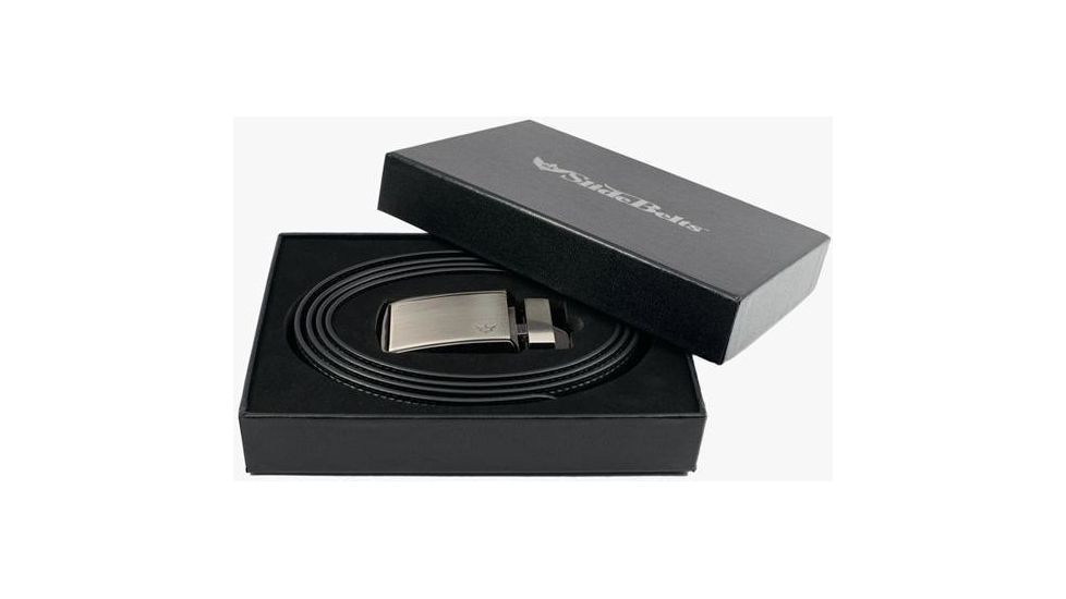 SlideBelts Animal Friendly Belt, Black/Gunmetal, Up to Size 48 Waist PRE-BLK2GUN-MIX-46-50