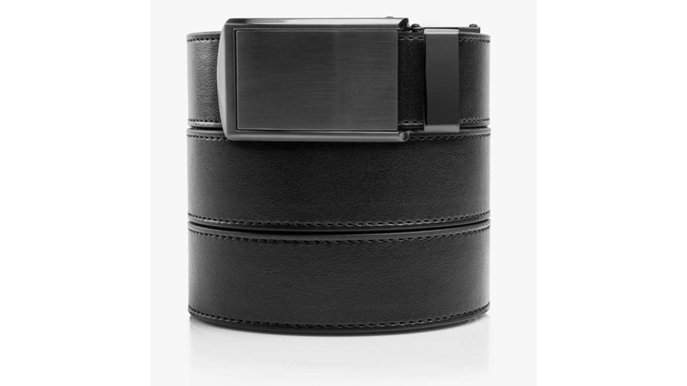 SlideBelts Animal Friendly Belt, Black/Gunmetal, Up to Size 48 Waist PRE-BLK2GUN-MIX-46-50