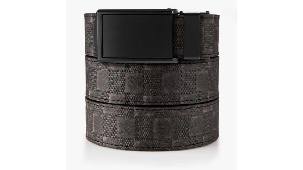 SlideBelts Animal Friendly Belt, Distressed Checkered/Matte Black, Up to Size 48 Waist PRE-CHK2MTBLK
