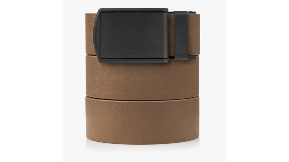 SlideBelts Survival Belt, Brown Strap-Matte Black Buckle, 55in Long, 1.5in Wide SURVBELT-BWNMATTBLK-48